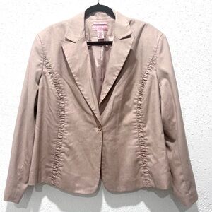 Bandolino Tan Blazer with Ruched Detailing‎ 20W